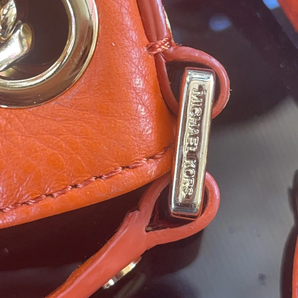Michael kors orange leather tote